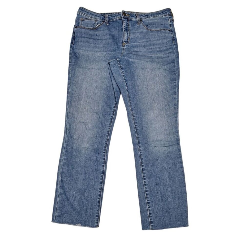 Universal Threads Jeans‎ Denimal Womens 14 32R Raw Hem Ankle Crop